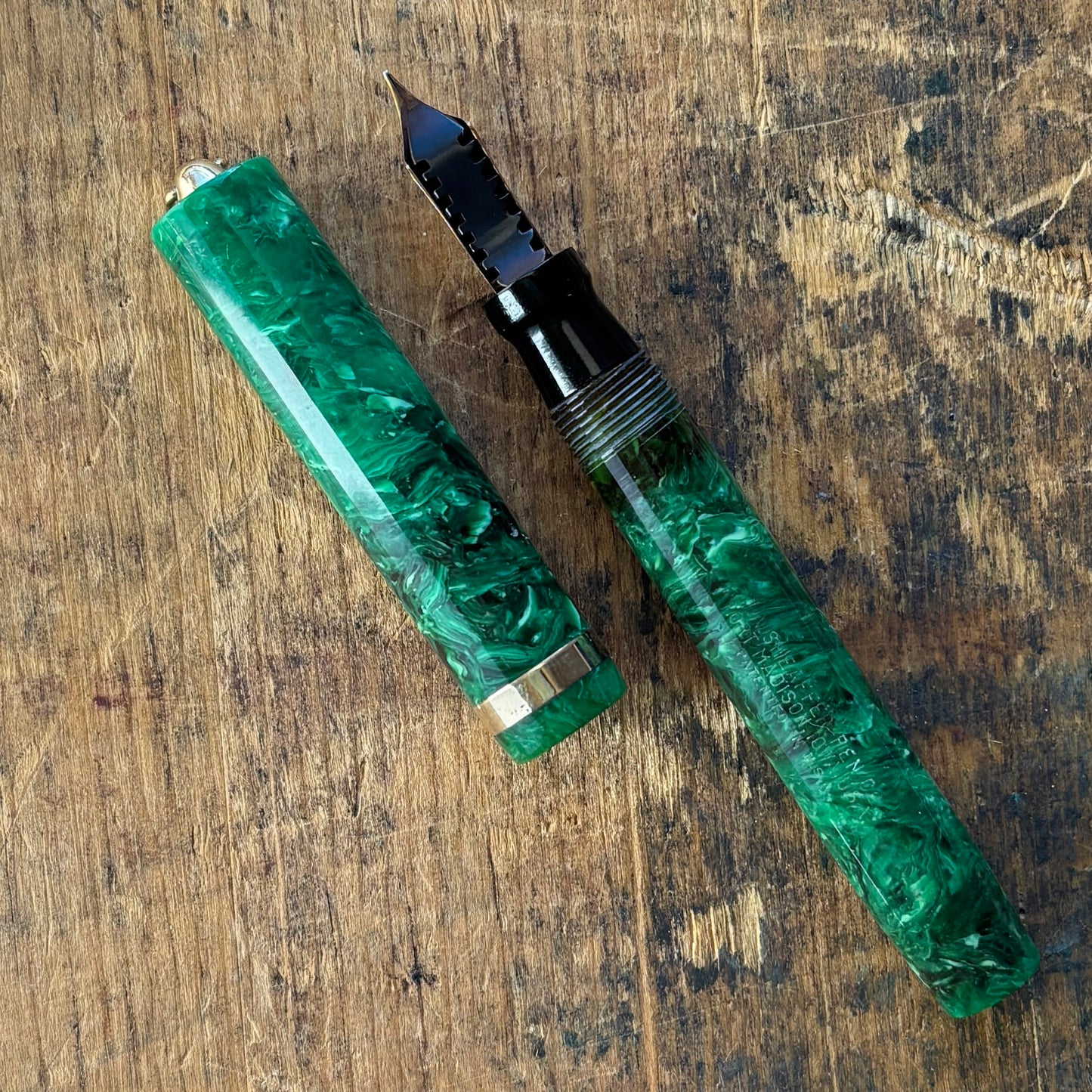 Sheaffer Flat Top JR. Ring top, Jade Green