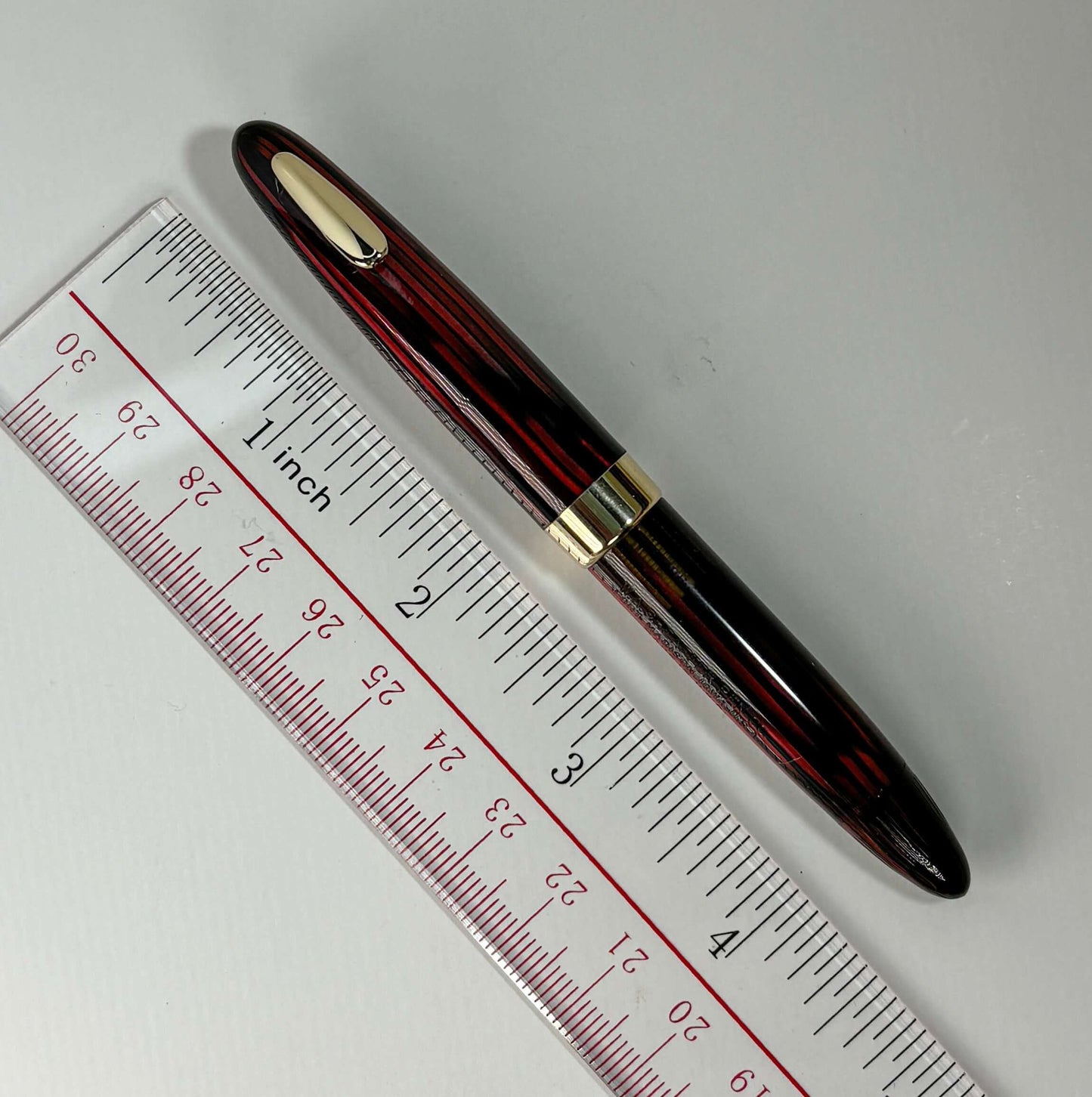 1940s Sheaffer Tuckaway Restored Vac-Fil, Carmine Red  Ozark Pen Shop