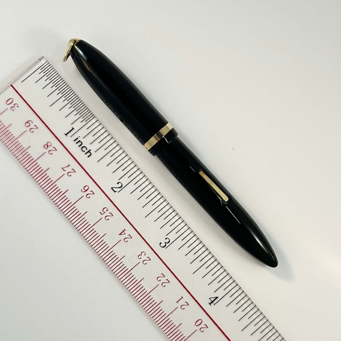 Sheaffer Petit Balance Ring Top Fountian Pen, Restored Lever-filler, 14K Medium Nib. Ozark Pen Shop
