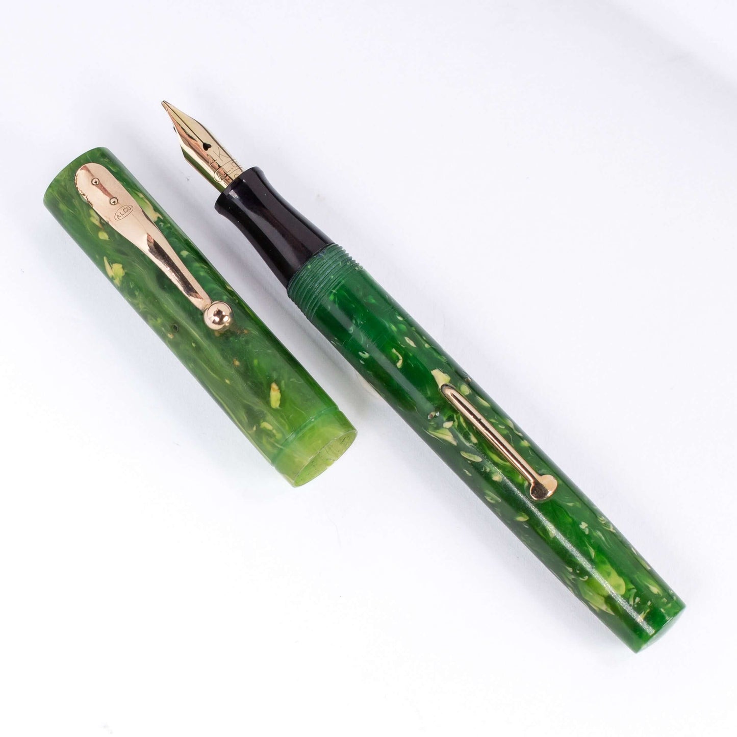 Aikin Lambert "Mercantile" Fountain Pen/Pencil Set, Jade Green, Flex Nib  Ozark Pen Shop