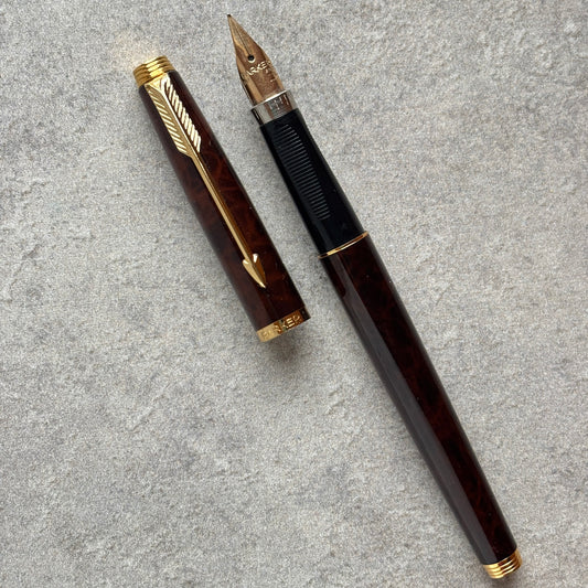 Restored Parker 75, Thuya Brown Fountain Pen, Made in France