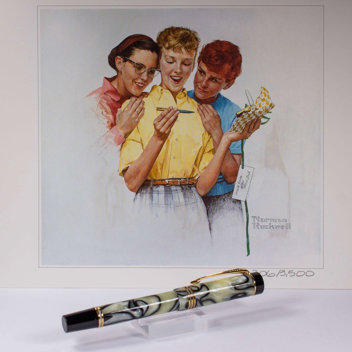 Parker Duofold Norman Rockwell Limited Edition Black and Pearl Fountain Pen, 18K Medium nib. Parker Duofold Ozark Pen Shop