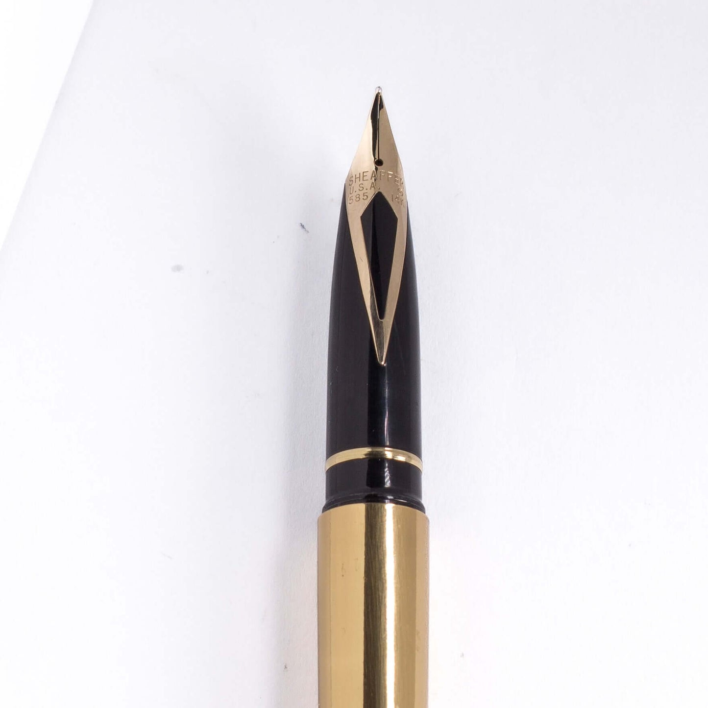 Sheaffer Targa Fountain Pen Model 1020, Imperial Brass, 14K inlaid nib Ozark Pen Shop
