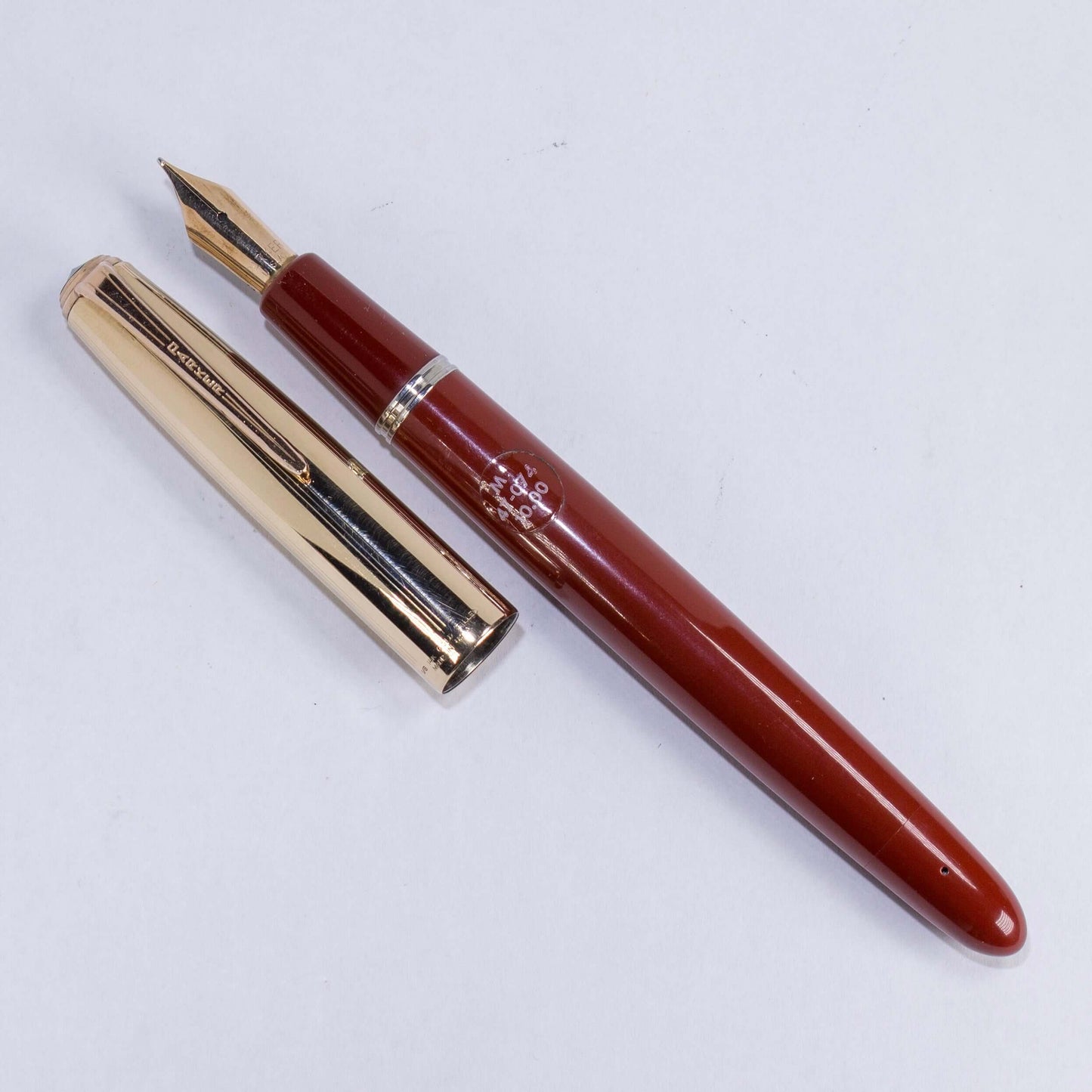 Parker VS Fountain Pen/Pencil Set, Rust, Button Filler, 14K Gold Filled Caps, Stickered Ozark Pen Shop