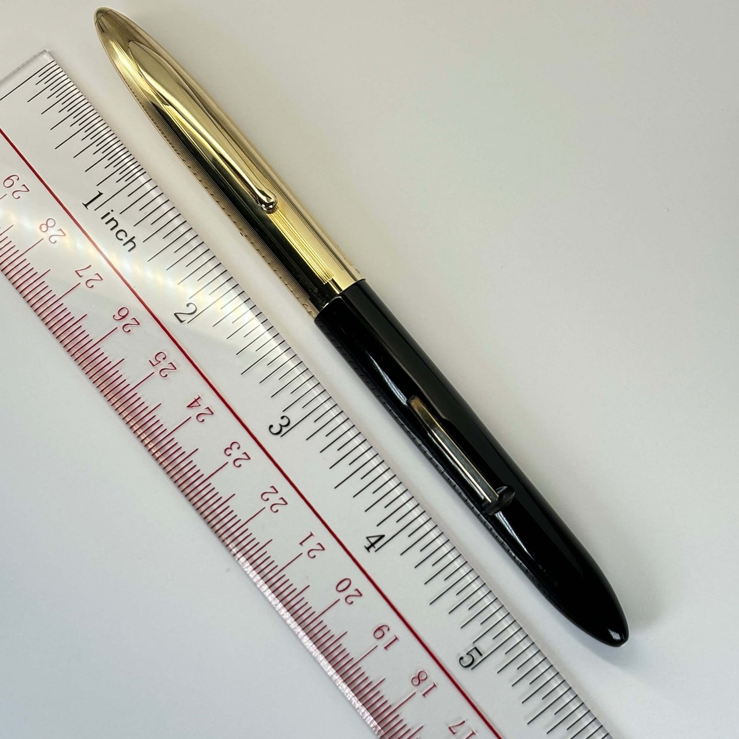 Sheaffer Crest, Black with Gold Filled Cap, Restored Lever filler, 14K nib Ozark Pen Shop