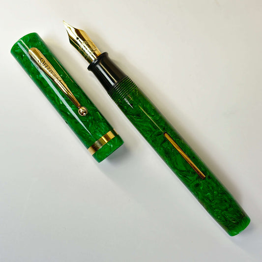 Sheaffer Flat Top, SR Fountain Pen, Jade Green, 14K Sheaffer Lifetime Nib Ozark Pen Shop