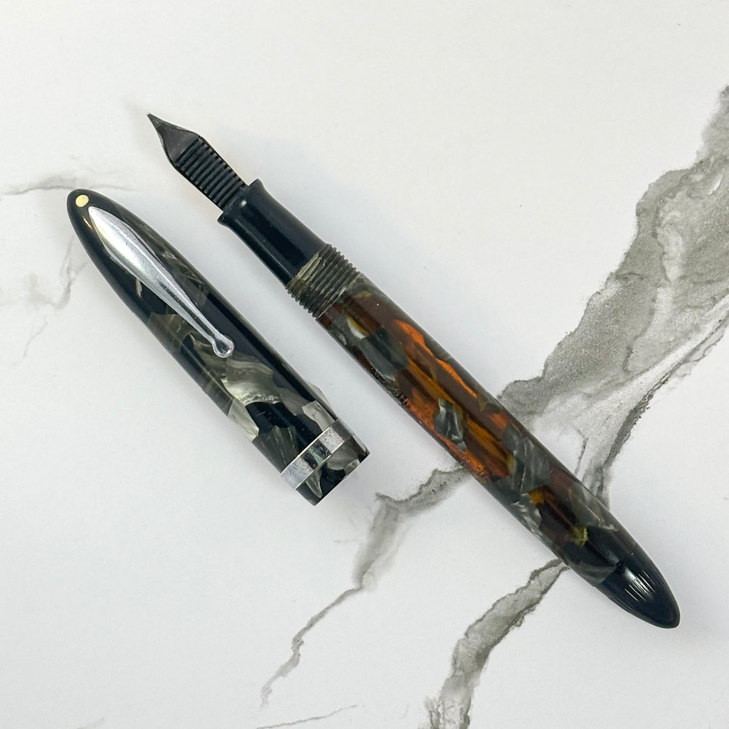 Sheaffer Balance Vintage Fountain Pen; Grey Pearl with Feathertouch #5 Nib Ozark Pen Shop