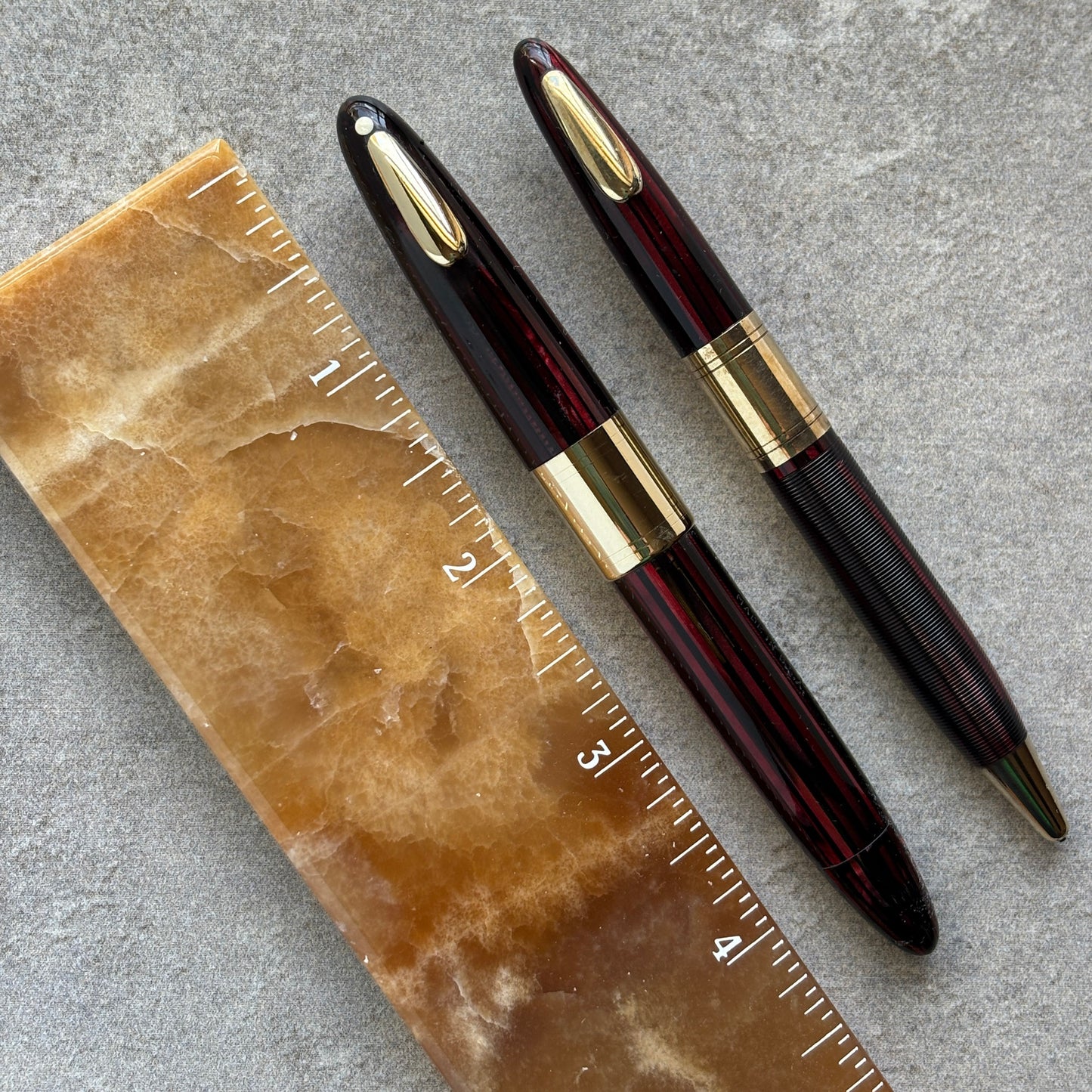 Sheaffer Valiant Pen/Pencil Set, Carmine Red with Gold-Filled Trim