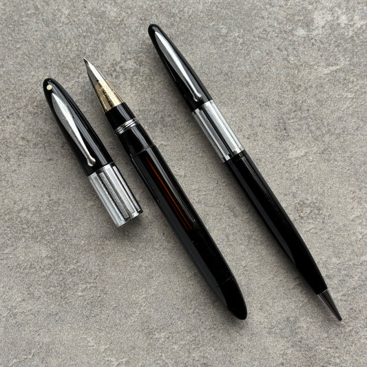 Sheaffer Triumph Pen/Pencil Set, "Reverse Trim" Extra Wide Cap Band