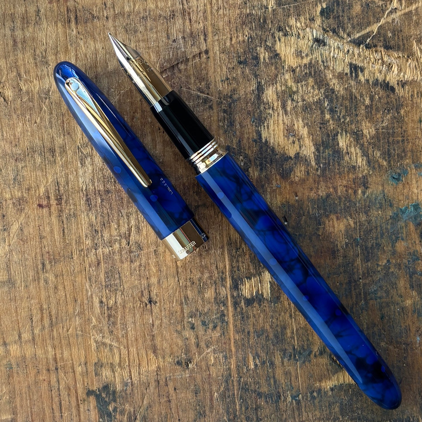 Sheaffer Crest Reissue, Ultramarine Blue, Fine 18K Nib