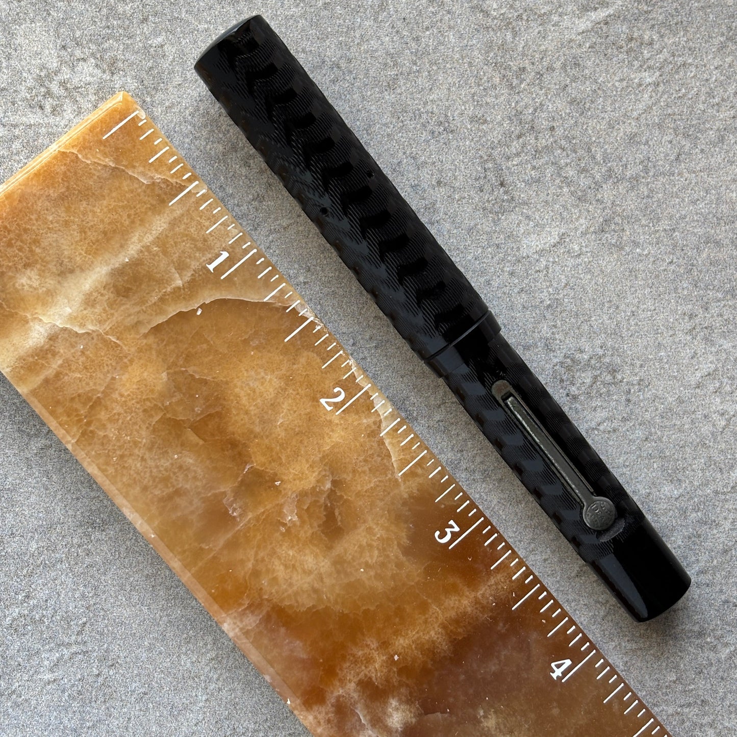 Waterman 14 V PSF Lever-Filler, Black Chased Hard Rubber Fountain Pen