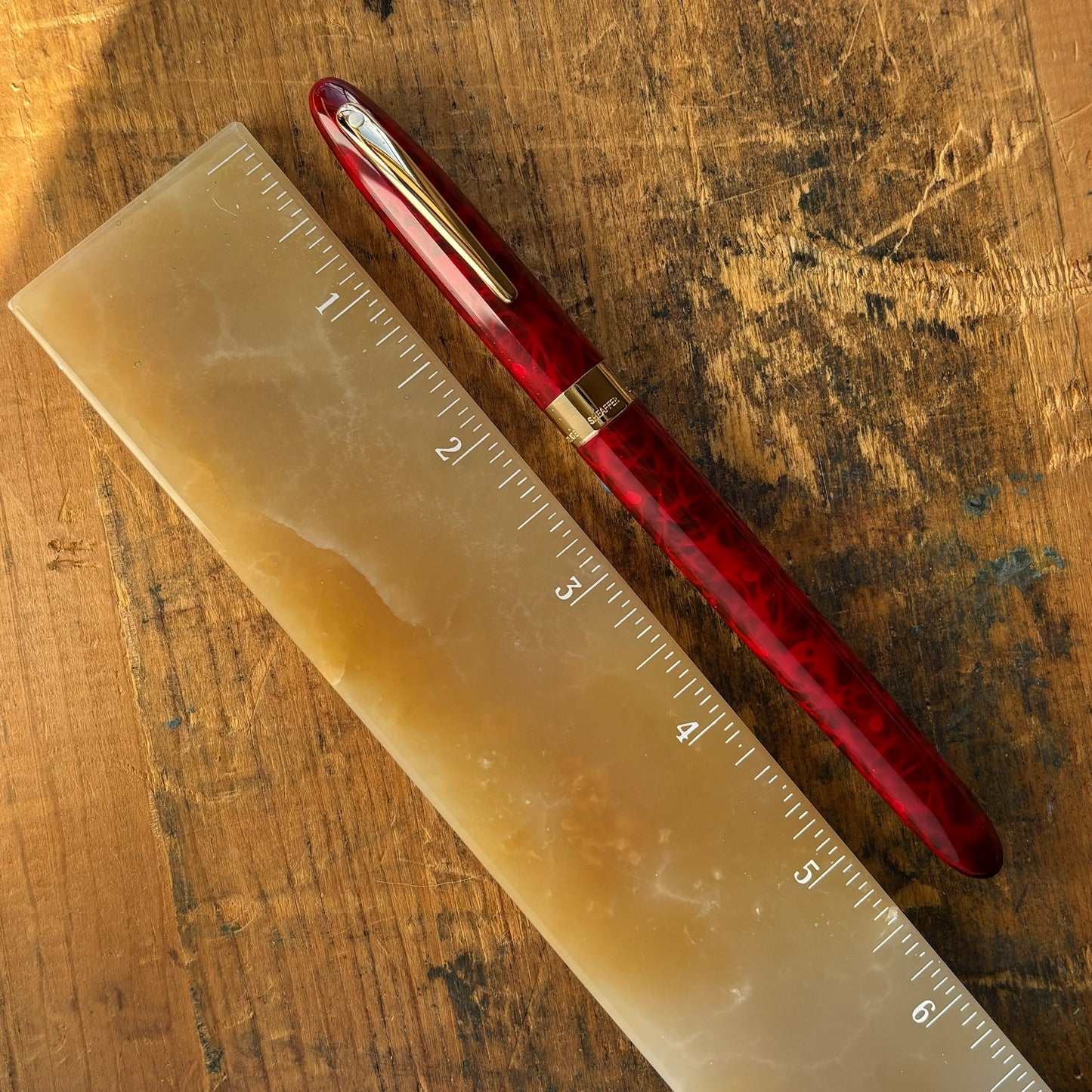 Sheaffer Crest Reissue, Flame Red, Medium 18K Nib
