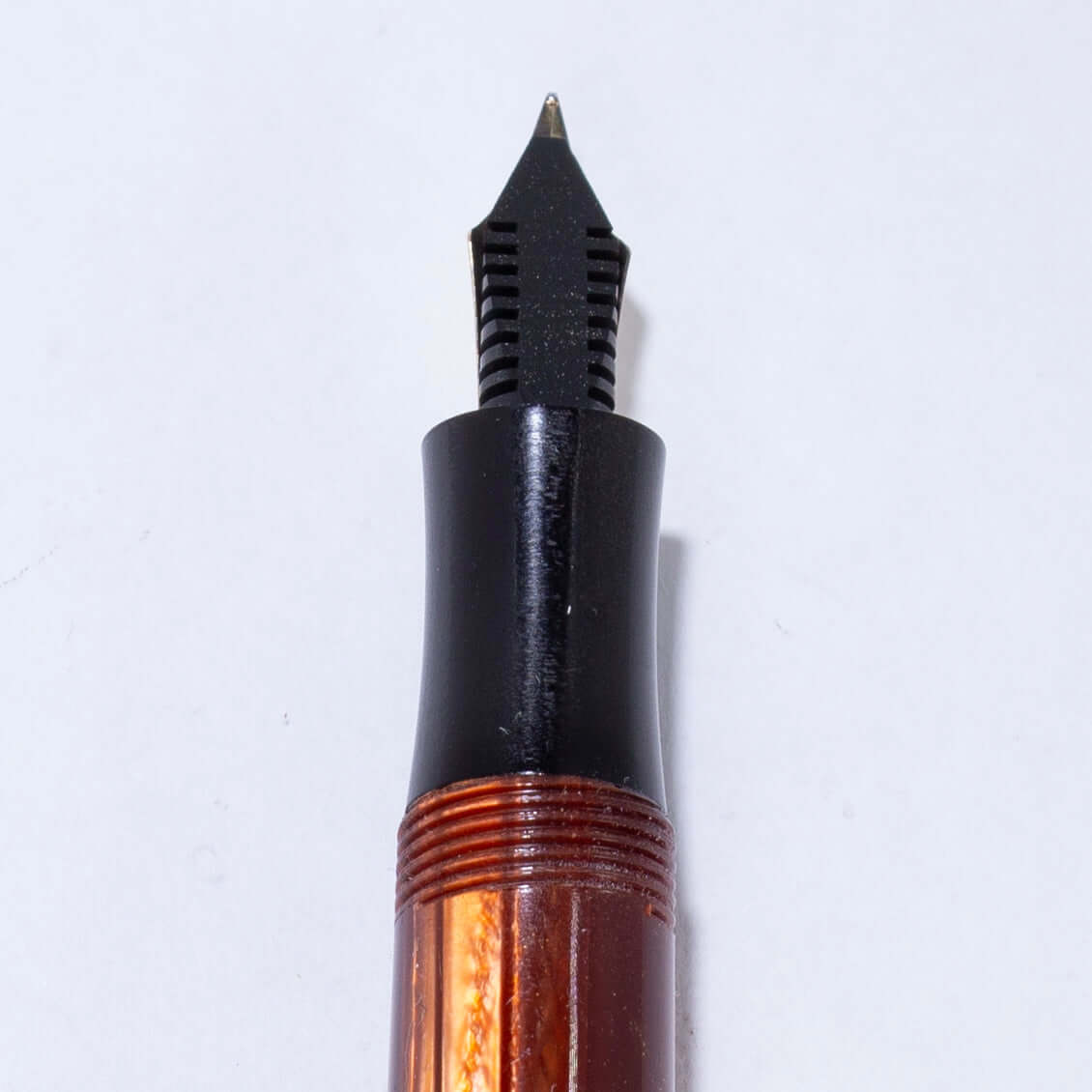 Merlin 33 Fountain Pen, Rootbeer Cap and Barrel, 14K Merlin Nib, Flexible, Button Filler with New Sac Installed Ozark Pen Shop