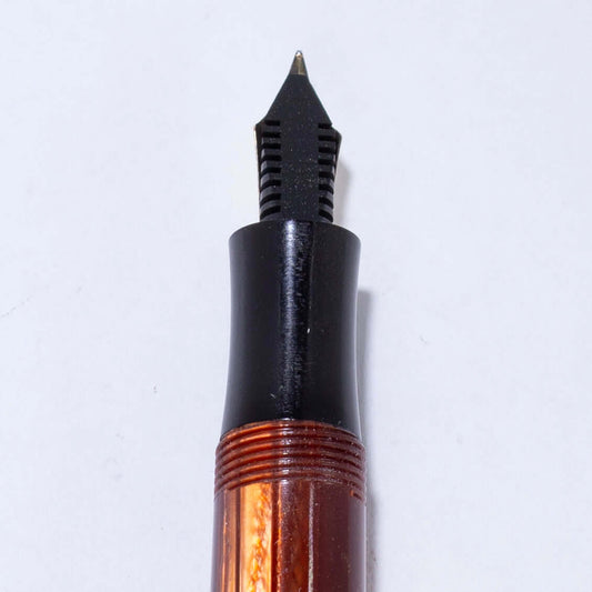 Merlin 33 Fountain Pen, Rootbeer Cap and Barrel, 14K Merlin Nib, Flexible, Button Filler with New Sac Installed Ozark Pen Shop