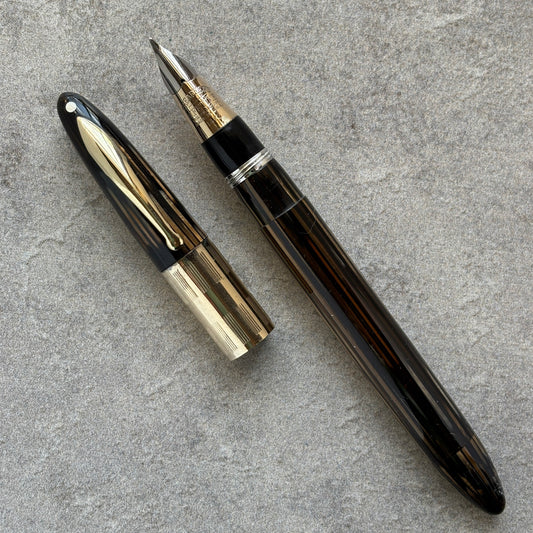 Sheaffer Triumph Vacuum-fil, Extra-wide cap Band, Golden Brown
