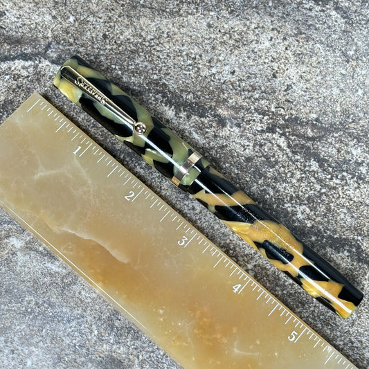 Sheaffer Flat Top Lifetime Fountain Pen, Oversized Black and Pearl with a Large Lifetime 14K Medium Nib and Gold filled Trim Ozark Pen Shop