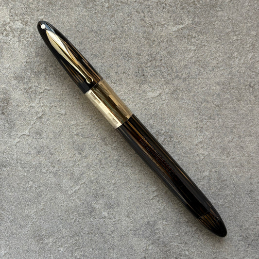 Sheaffer Triumph Vacuum-fil, Extra-wide cap Band, Golden Brown