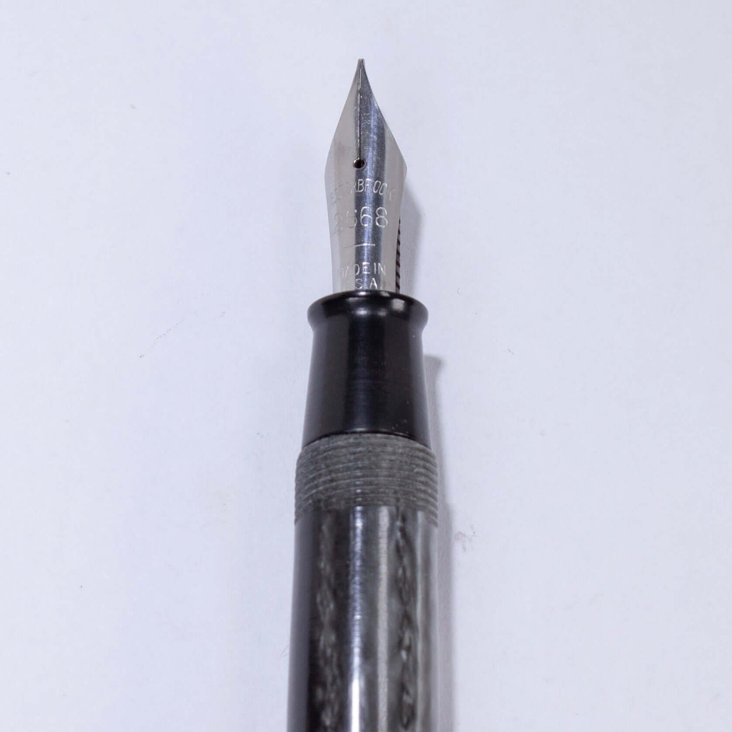 Esterbrook J Fountain Pen, Pearl Grey, Restored, Lever Filler #2668 Medium Nib, Single Jewel Ozark Pen Shop
