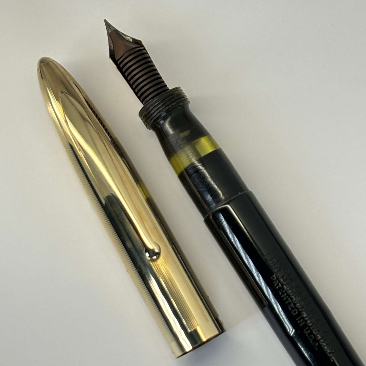 Sheaffer Crest, Black with Gold Filled Cap, Restored Lever filler, 14K nib Ozark Pen Shop
