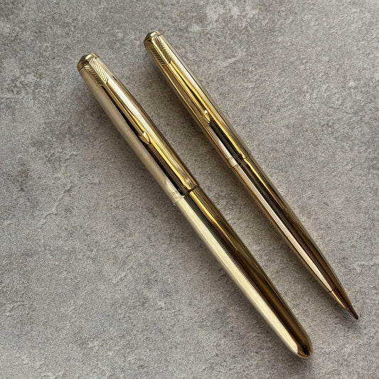 Parker 51 Signet Fountain Pen/Pencil set, Gold- filled barrel, cap and trim