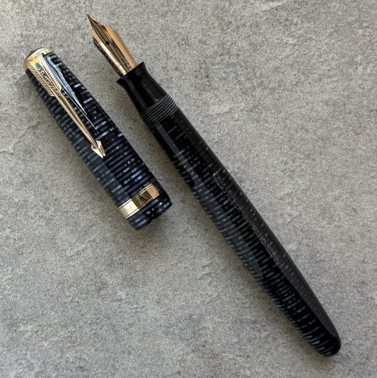 Parker Vacuumatic Debutante, Fine 14K Parker Nib, Azure Blue Pearl Fountain Pen