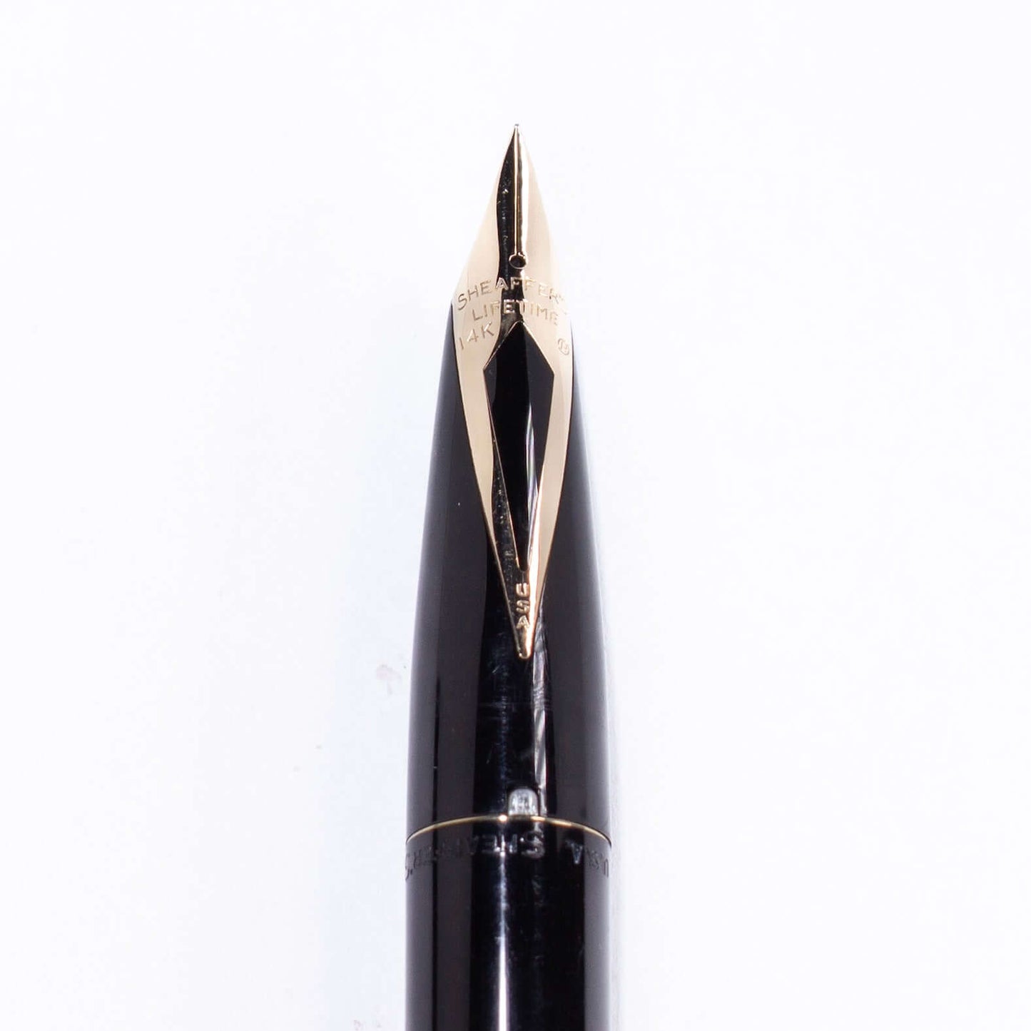 1963 Sheaffer Lifetime Imperial Fountain Pen, Black Cap and Barrel, 14K inlay nib. Sheaffer Lifetime Ozark Pen Shop