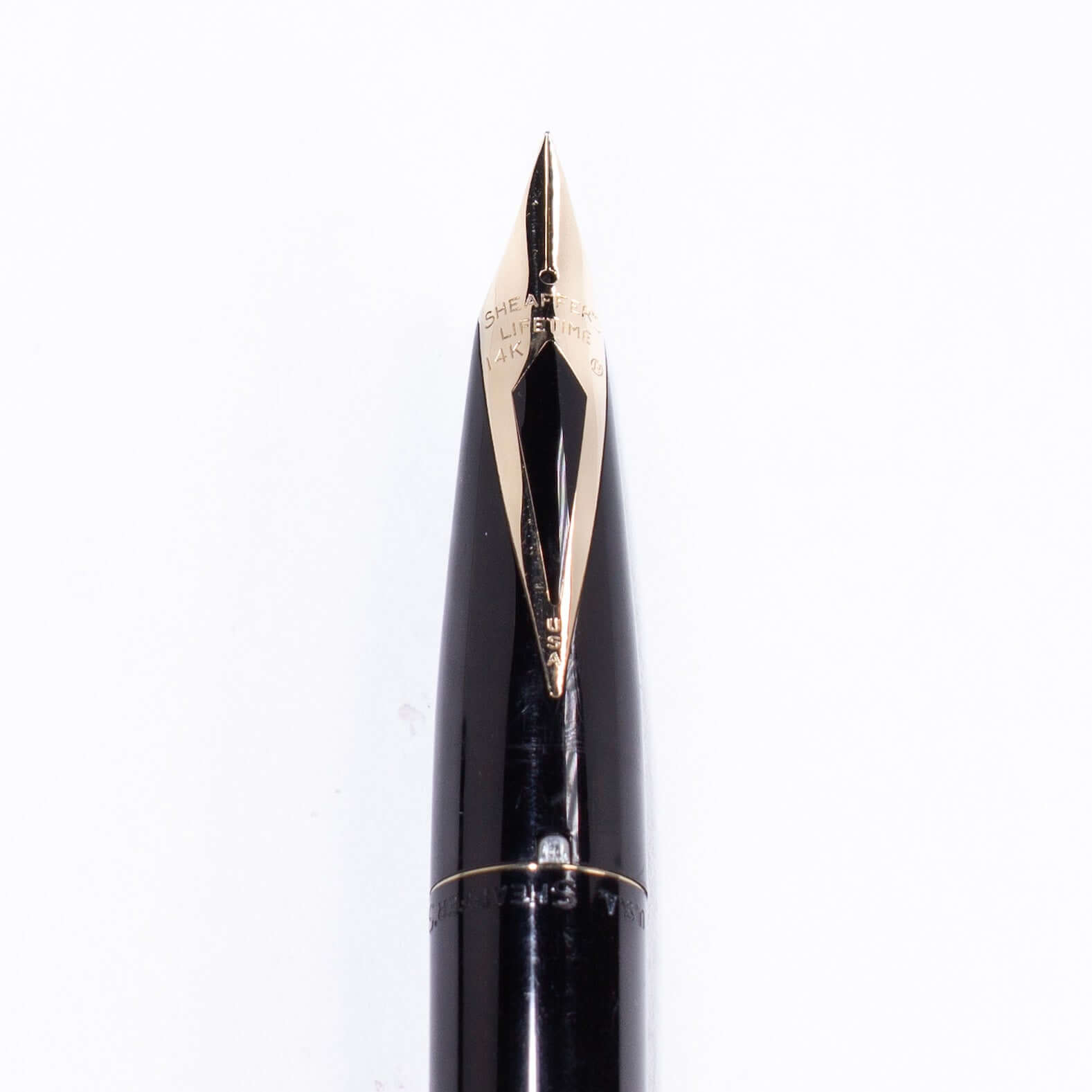 1963 Sheaffer Lifetime Imperial Fountain Pen, Black Cap and Barrel, 14K inlay nib. Sheaffer Lifetime Ozark Pen Shop