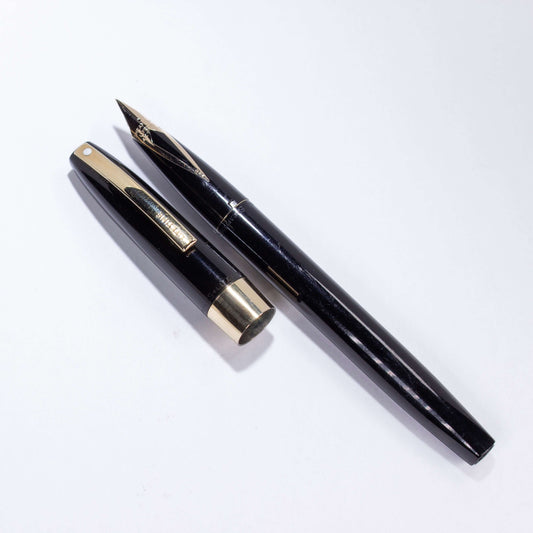 1963 Sheaffer Lifetime Imperial Fountain Pen, Black Cap and Barrel, 14K inlay nib. Sheaffer Lifetime Ozark Pen Shop