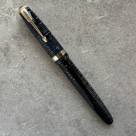 Parker Vacuumatic Debutante, Fine 14K Parker Nib, Azure Blue Pearl Fountain Pen