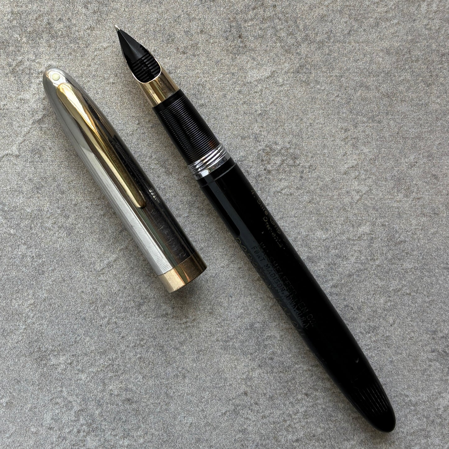 Sheaffer Sentinel Touch Down Fountain Pen, Black with Two-tone Cap