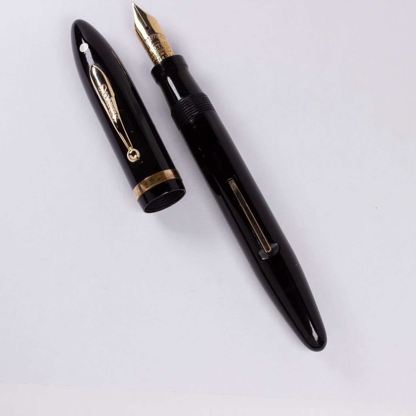 Sheaffer Lifetime Oversized Balance, black, lever filler, gold trim with 14K Lifetime nib, white dot Sheaffer Lifetime Balance Ozark Pen Shop