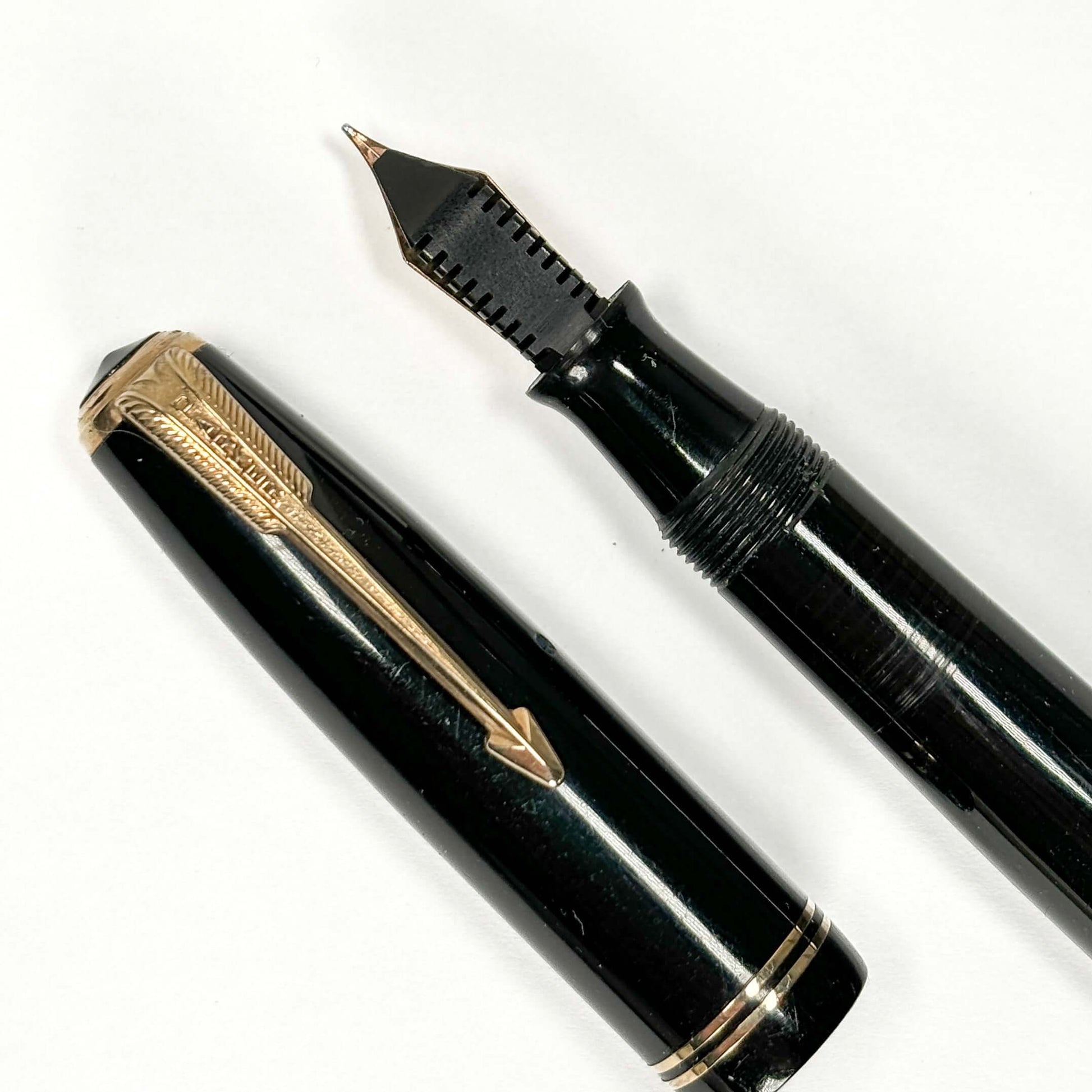 Black Parker Vacumatic Pen. Restored Vac-filler  Ozark Pen Shop