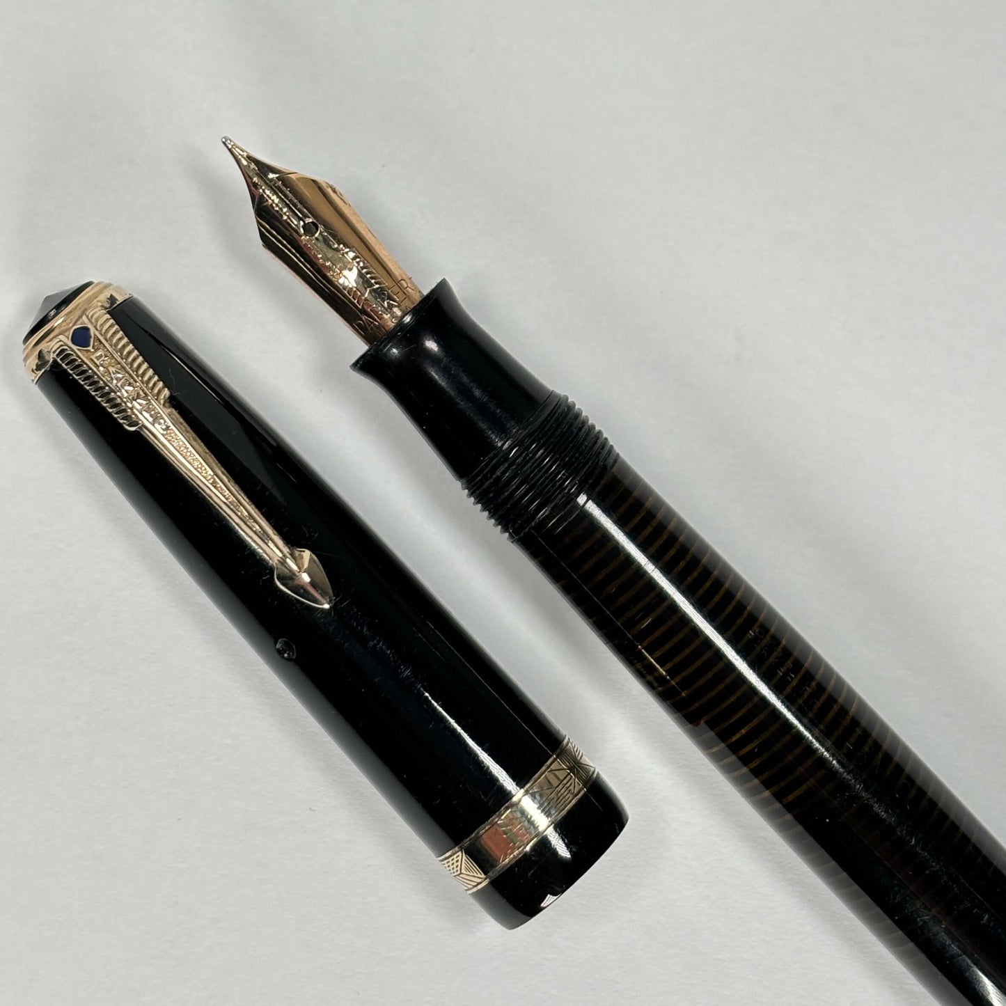 Parker Vacuumatic Debutante, Fine 14K Parker Nib, Black Fountain Pen Ozark Pen Shop