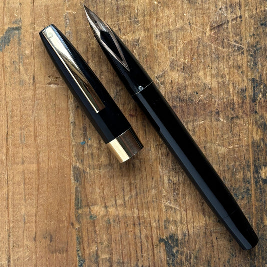 Sheaffer Lifetime Imperial Fountain Pen, Black with Gold-filled Trim 14K Fine inlay nib.