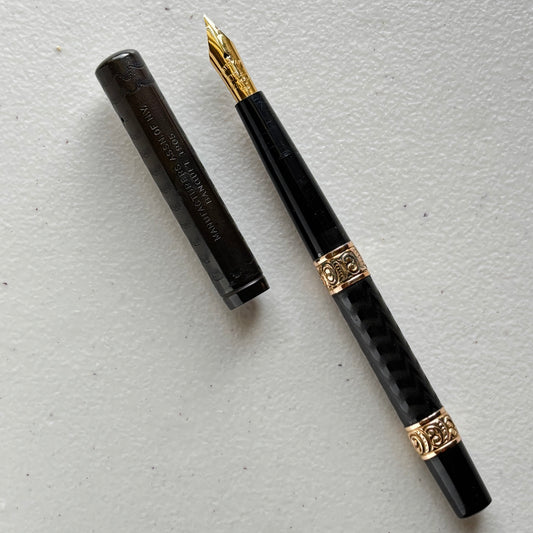 Waterman 14 Eyedropper, Black Chased Hard Rubber Fountain Pen