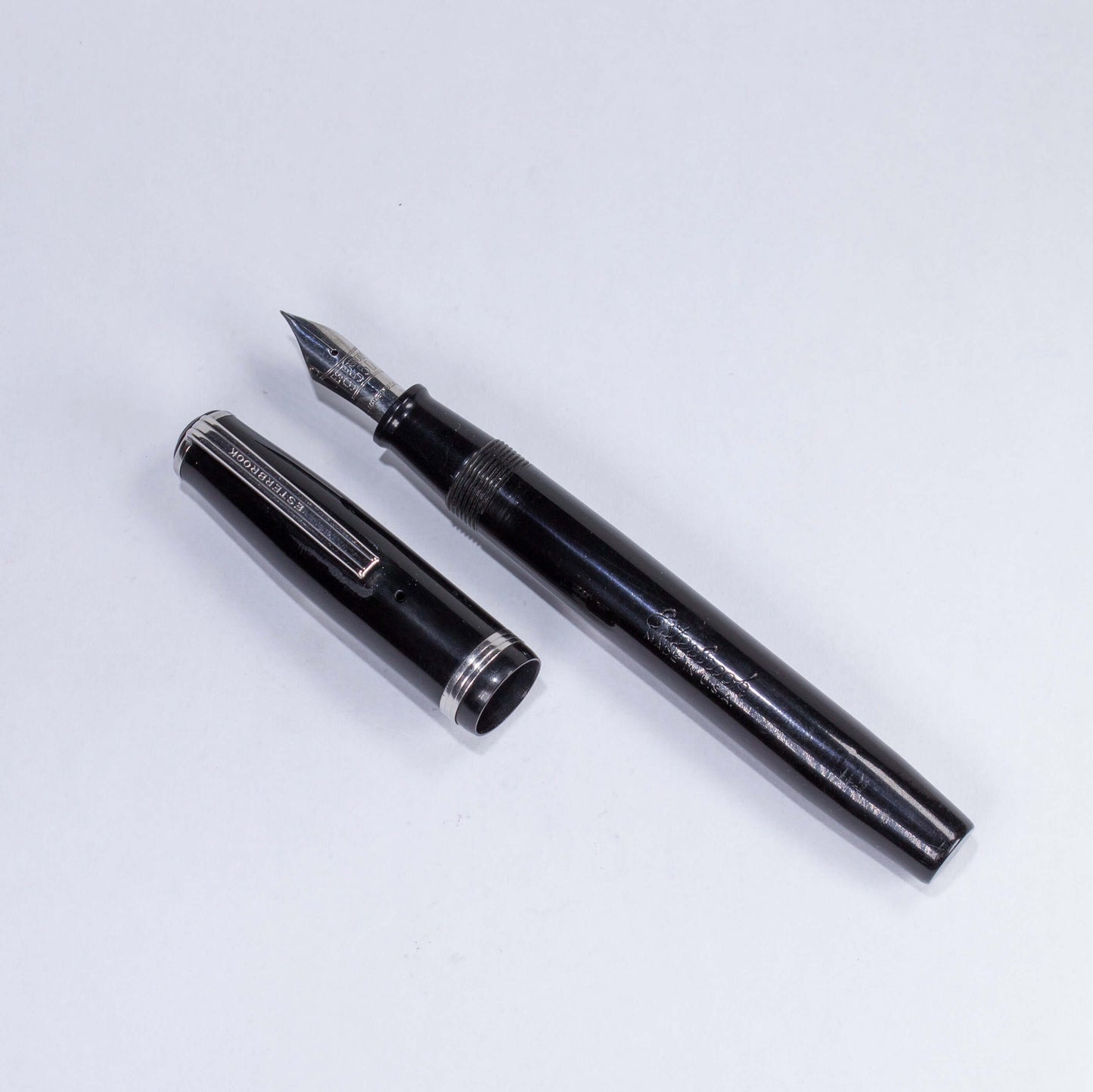 Esterbrook J Fountain Pen, Black, Lever Filler #9550 Fine Nib, Single Jewel Ozark Pen Shop
