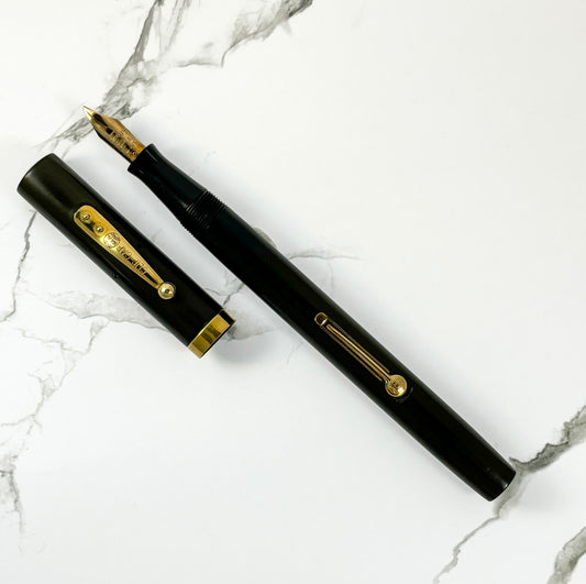 Waterman 52, Black Hard Rubber, Gold Filled Trim, Lever-Fill Ozark Pen Shop