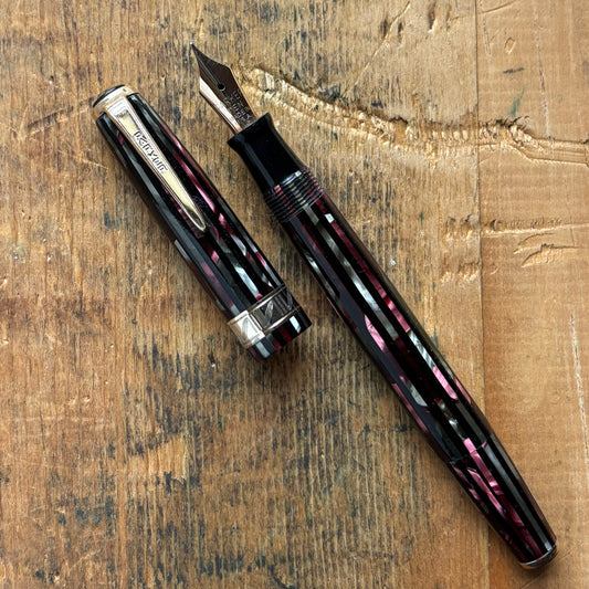Parker Striped Duofold Debutante, Dusty Red Stripe