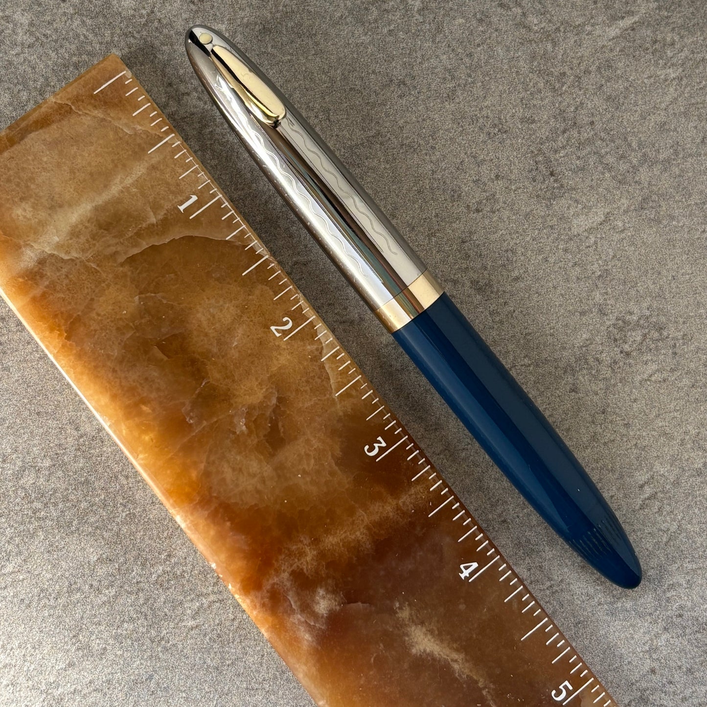 Sheaffer Sentinel Tuckaway, Restored Touchdown Filler, Two-tone Nib, Persian Blue with Two-tone Cap