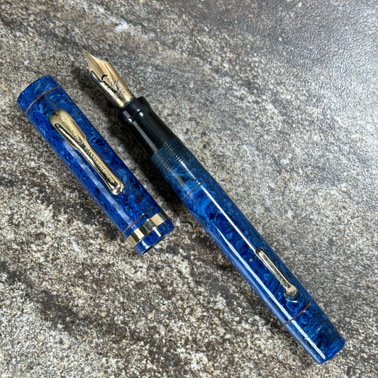 Conklin Endura Imperial, Lapis Blue Lever-Filler, Standard Size. 14K Fine Conklin nib. Ozark Pen Shop