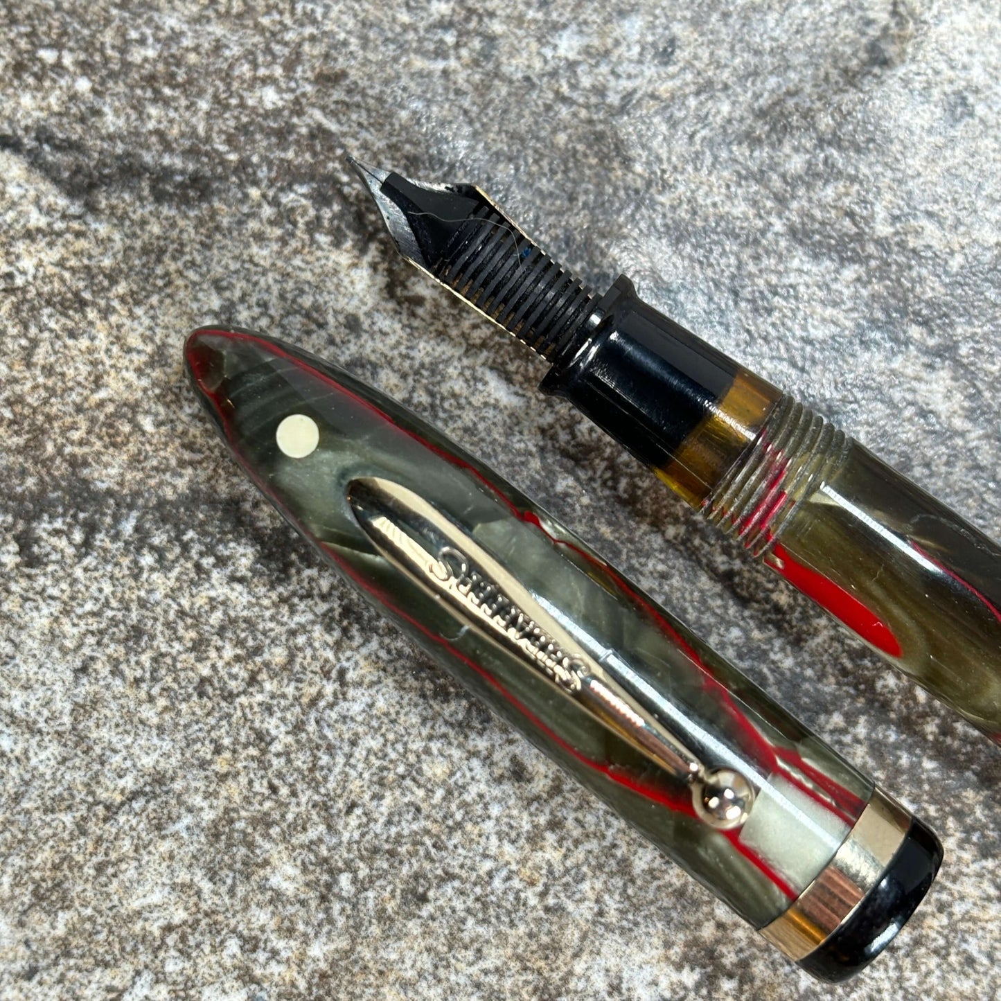 Sheaffer Lifetime Balance Fountain Pen. Restored lever-fill, Two-tone Lifetime Fine Nib Ozark Pen Shop