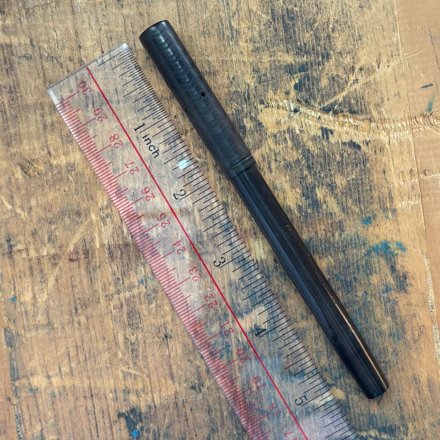 Waterman 52 1/2 Chased Black Hard Rubber, Responsive 14K Nib