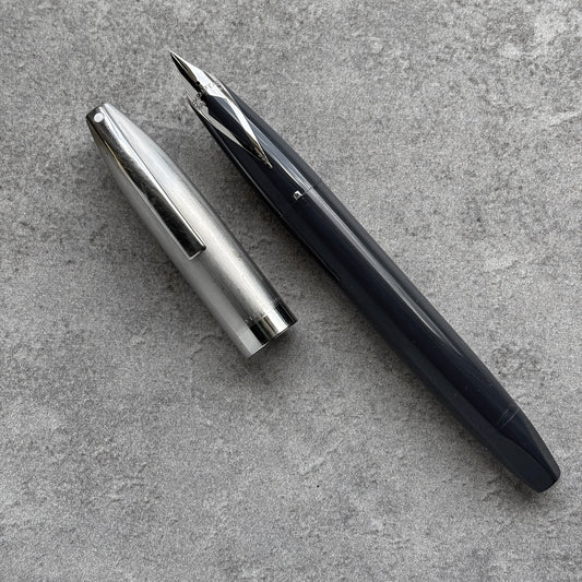 Sheaffer PFM II, PdAg Inlaid Fine Nib, Gray, Fully Restored,