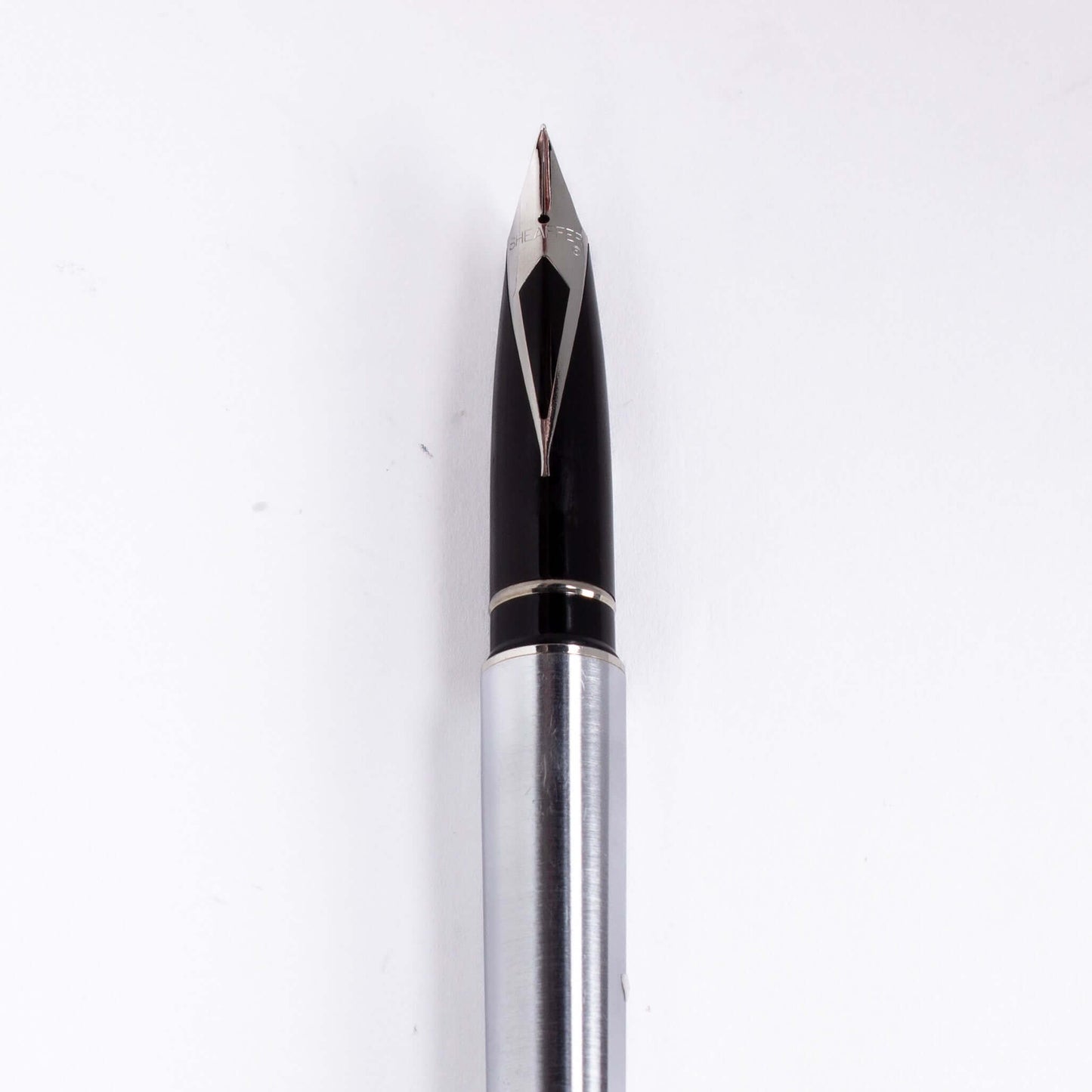 Sheaffer Targa Fountain Pen, Brushed Chrome, Steel Nib Ozark Pen Shop
