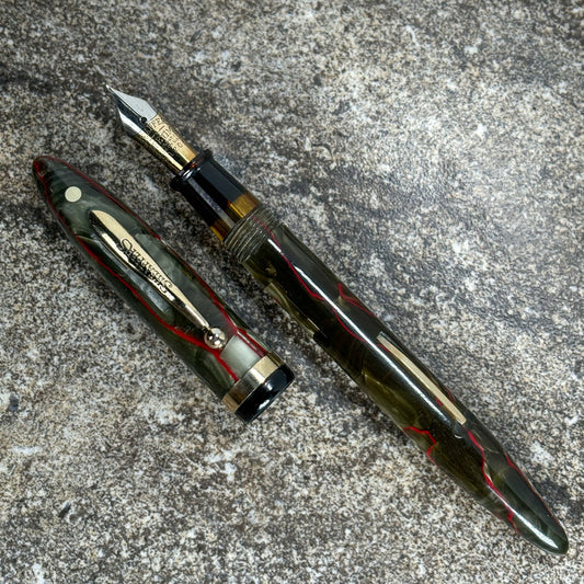 Sheaffer Lifetime Balance Fountain Pen. Restored lever-fill, Two-tone Lifetime Fine Nib Ozark Pen Shop