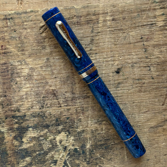 Conklin Endura Imperial, Lapis Blue Lever-Filler, Restored, 14K Fine Conklin nib.