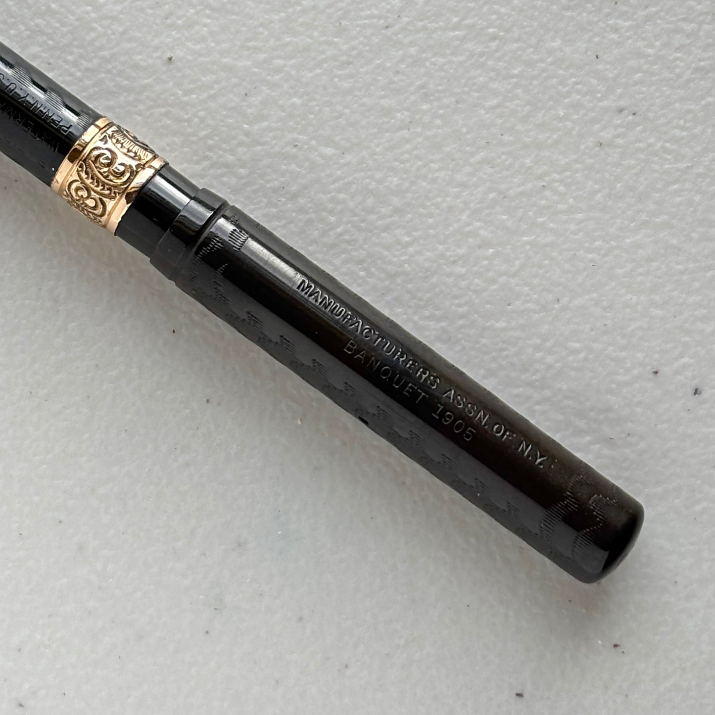 Waterman 14 Eyedropper, Black Chased Hard Rubber Fountain Pen