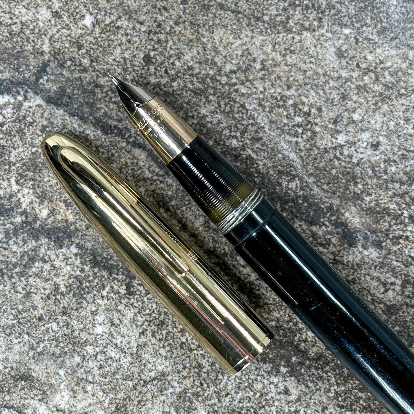 Sheaffer Crest Triumph, 14K Fine nib, Black with Gold Filled Cap Ozark Pen Shop