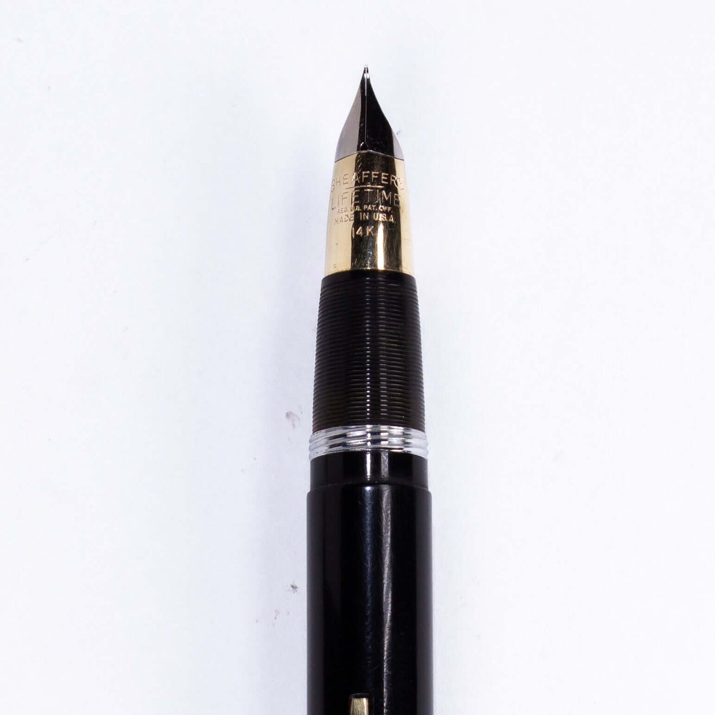 Sheaffer Triumph Lever Filler, Black, Large Two-toned Wraparound Triumph 14K Gold nib Ozark Pen Shop
