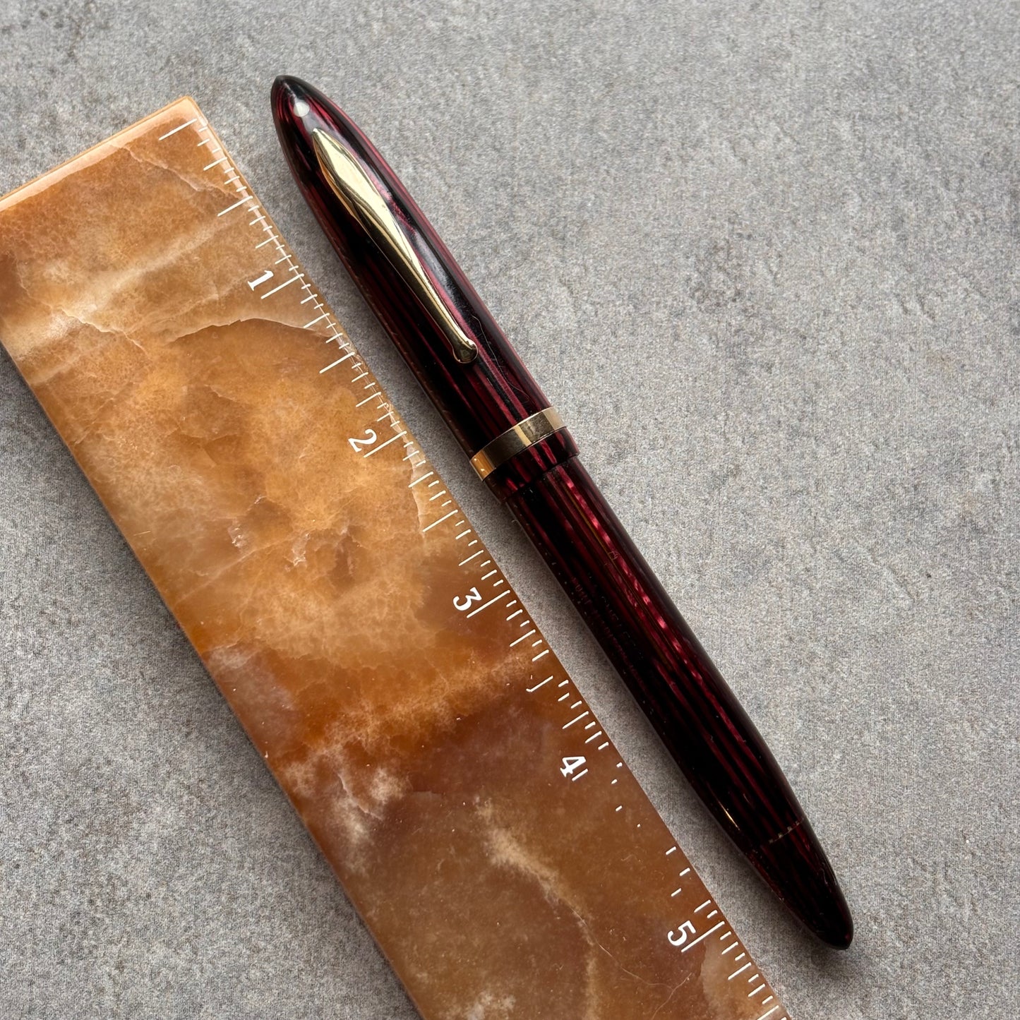 Sheaffer Balance, Full Length Standard Girth, Carmine Red, Restored Vac-fil